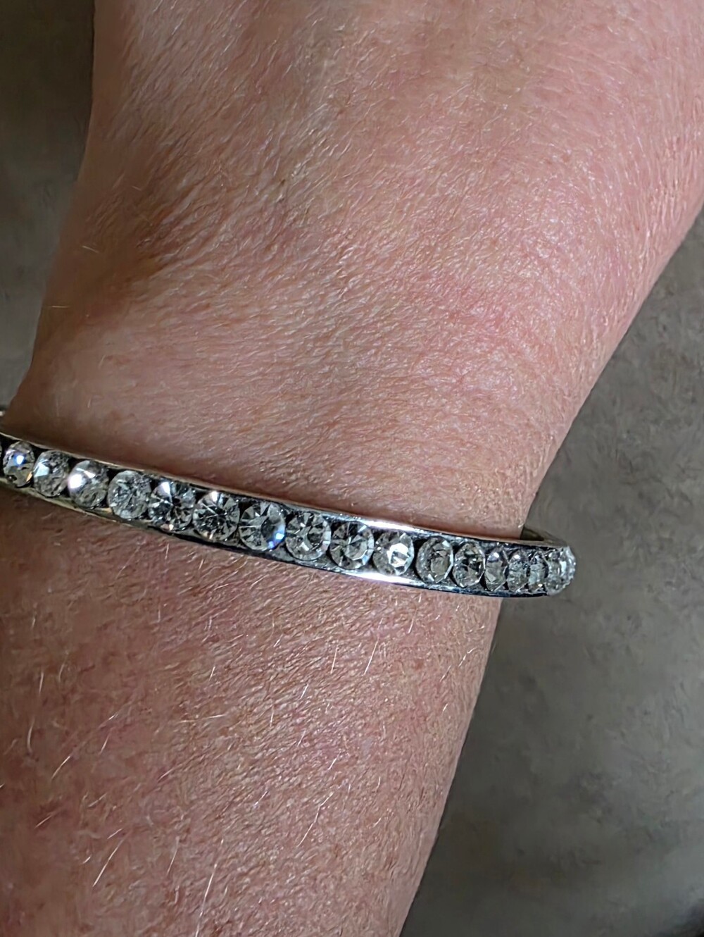 Bangle Bracelet With White Stones